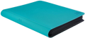 Angled view of MORABTO Aqua toploader binder for Pokemon cards — holds standard toploaders, 9 pocket 324 card 4 pocket 128 card premium PU leather exterior with zipper closure by 5/14 Apparel