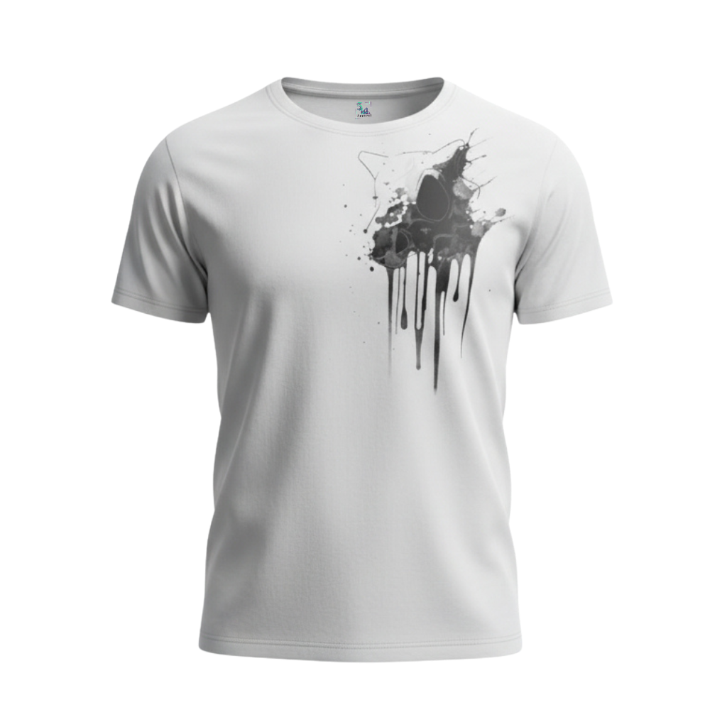 Front view of 5/14 Apparel Cubone Skull limited edition white tee — Cubone skull drip graphic on chest, premium Pokemon graphic tee