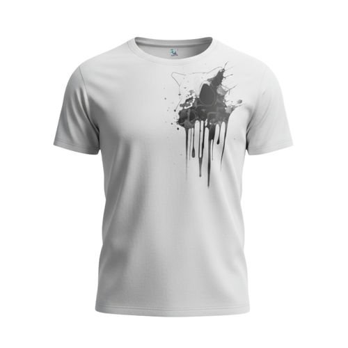 Front view of 5/14 Apparel Cubone Skull limited edition white tee — Cubone skull drip graphic on chest, premium Pokemon graphic tee