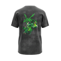 Back view of 5/14 Apparel Rayquaza vintage tee — Rayquaza coiling through storm clouds full back graphic, premium Pokemon graphic tee