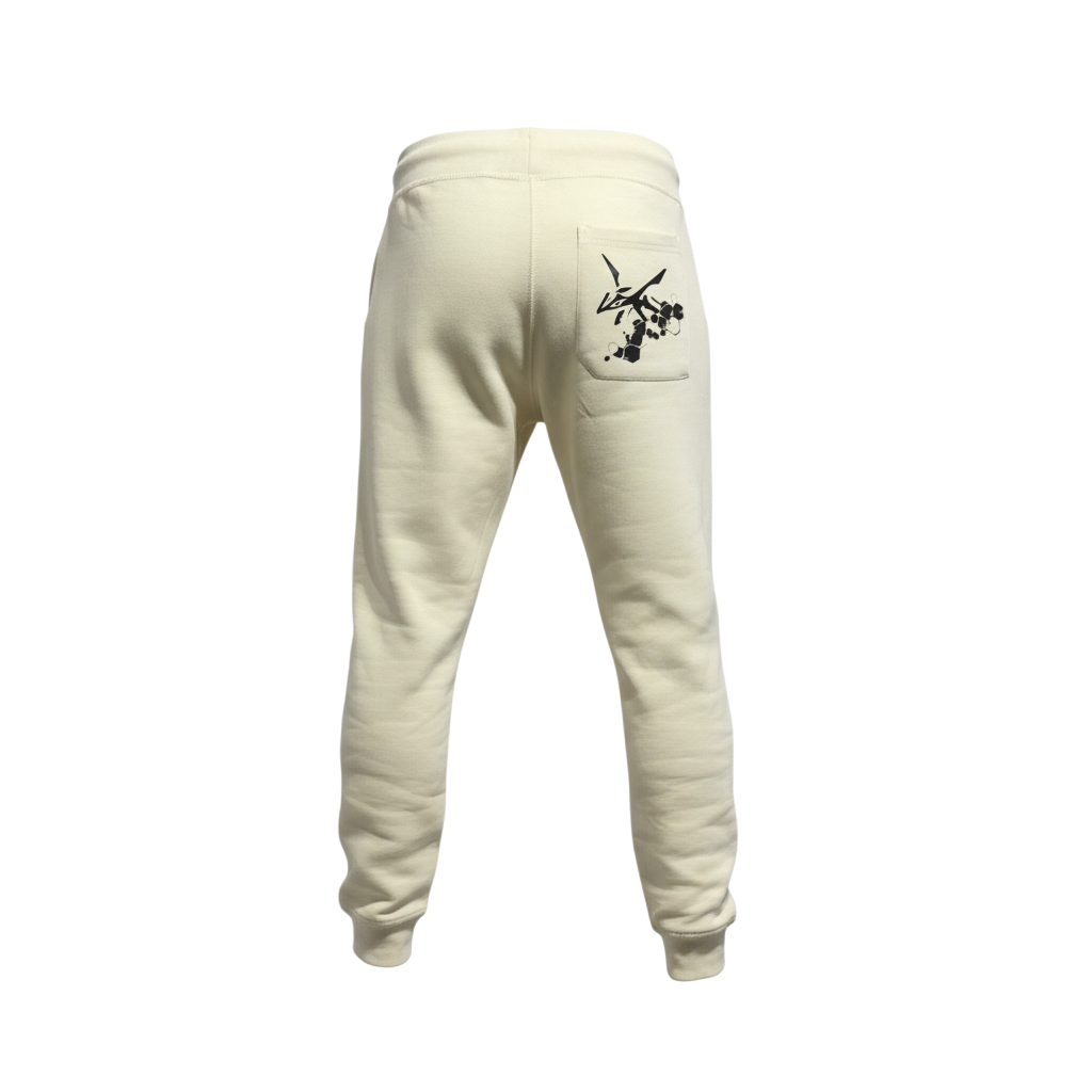 Back view of 5/14 Apparel Rayquaza sandshell sweatpants — Rayquaza graphic on back pocket, premium Pokemon joggers by 5/14 Apparel