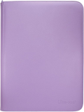 Front view of Ultra Pro purple zip binder — smooth PU leather exterior with zipper closure, available for custom hand-painting at 5/14 Apparel